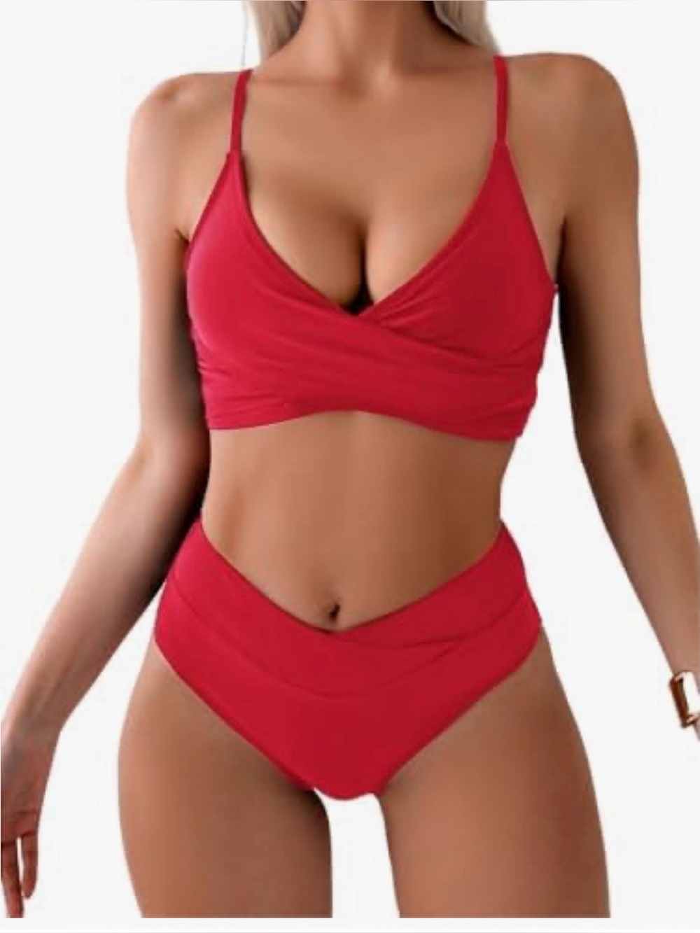 Women's Red High-Waist Bikini Set